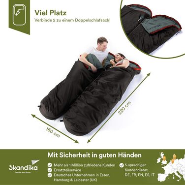 Skandika Alaska Adult Sleeping Bag (RV Left), Black, M