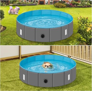 Басейн для собак великих порід EUGAD 120x30 см з кришкою. ПВХ басейн для плавання собак, антиковзаюча поверхня