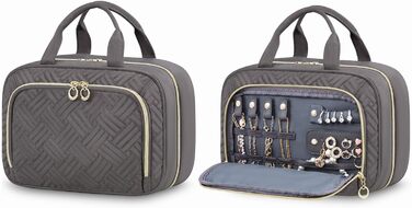 Чоловіча/Жіноча косметичка OVEVOOK водонепроникна для підвішування з гачками, велика з відділенням для прикрас (Сірий, M-Update)