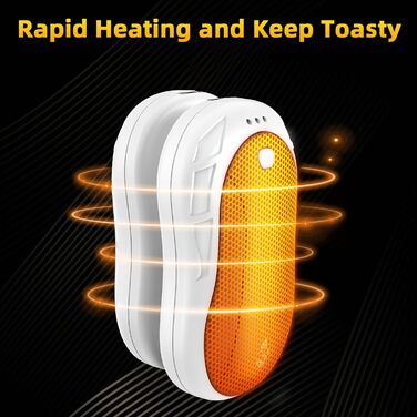 Електричні грілки для рук 2 шт. FANDLISS, портативні, акумуляторні, 6000mAh, до 12 годин роботи, USB, для кемпінгу, полювання, гольфу, білі та зелені (біло-чорні)