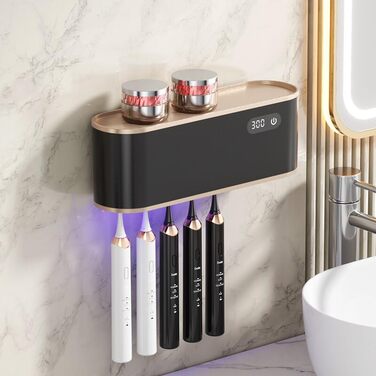 Електричний стерилізатор зубних щіток UV, USB-організатор для 5 щіток, чорний