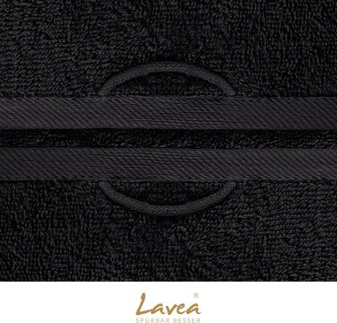 Набір банних рушників Lavea Elena (4 шт.), 100% бавовна, м'яка махрова тканина, 70x140 см, білий та чорний