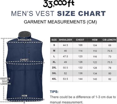 Чоловіча жилетка Softshell 33,000ft: водонепроникна, без рукавів, флісова, блакитна