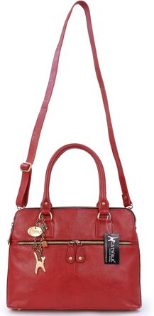 Сумка жіноча шкіряна Catwalk Collection Victoria червона, велика сумка-тоут через плече з відстібним ременем