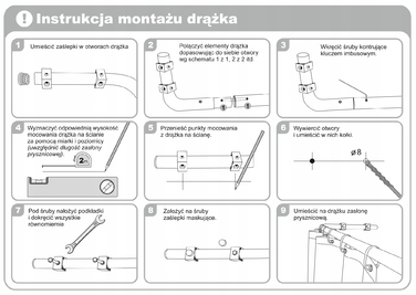 Кутовий штанга для душу Sasko 100-100 x 25 мм, білий
