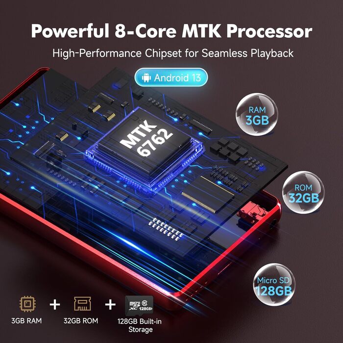 MP3 плеєр 163GB з Bluetooth, Spotify, WiFi, 4.5