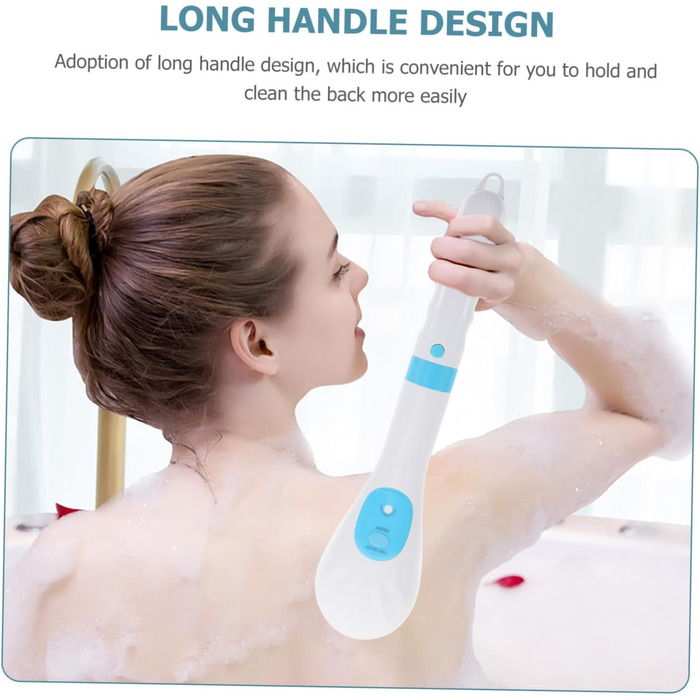 Minkissy 1-Piece Bath Brush Body Cleaning Brush Rotating Exfoliating Brush Face Washing Brush Massage Brush Electric Shower Brush Massage Brush for the Back Bath Accessories Abs Blue