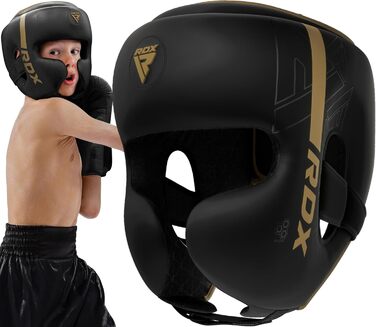 Maya Hide Boxing Headgear - Premium Leather Headguard for Kickboxing, MMA, Muay Thai, Karate, Taekwondo & Krav Maga Training - Golden Standard