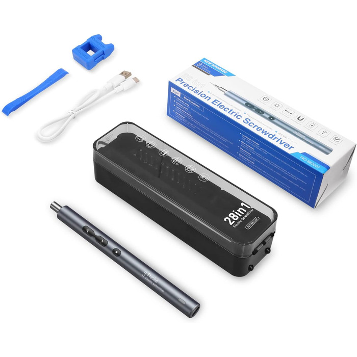 Міні електрична викрутка 28 в 1: набір прецизійних викруток з LED-підсвічуванням для телефонів, годинників, ноутбуків