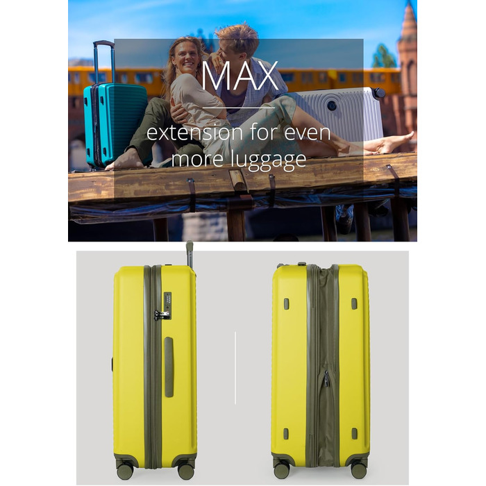 Чемодан Hauptstadtkoffer Mitte - великий, жорсткий, з TSA, 4 колеса, 77см, 130л, розширення об'єму, набір (S+M+L)