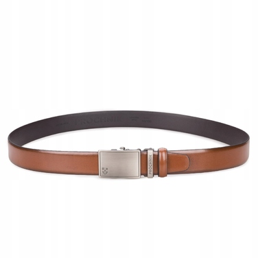 Чоловічий шкіряний ремінь автоматичний Próchnik PM4, коричневий, 36/90