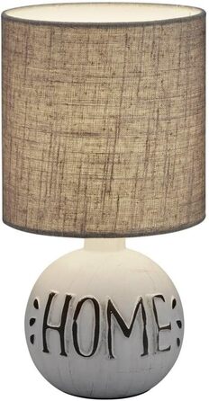 Торшер Reality Leuchten Esna R50651025, кераміка, тканинний абажур білий/сірий, для дому