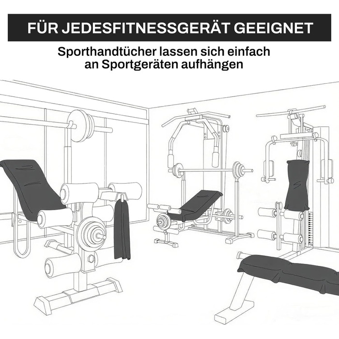 Рушник для фітнесу з кишенею, мікрофібра, 120x50 см, спортивний рушник для залу, подорожей, сірого кольору