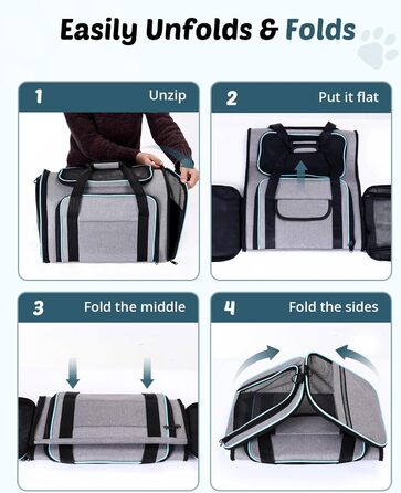 Розширювана переносна сумка для котів/собак, складана переноска для котів/собак, 47x29x29 см, переноска для котів, переноска для тварин - до 5,5 кг