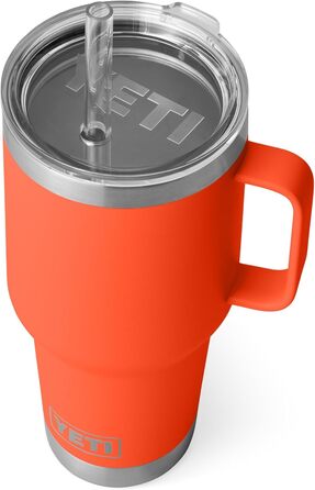 YETI Rambler 35 oz Stainless Steel Vacuum Insulated Straw Mug with Stronghold Lid (Papaya)