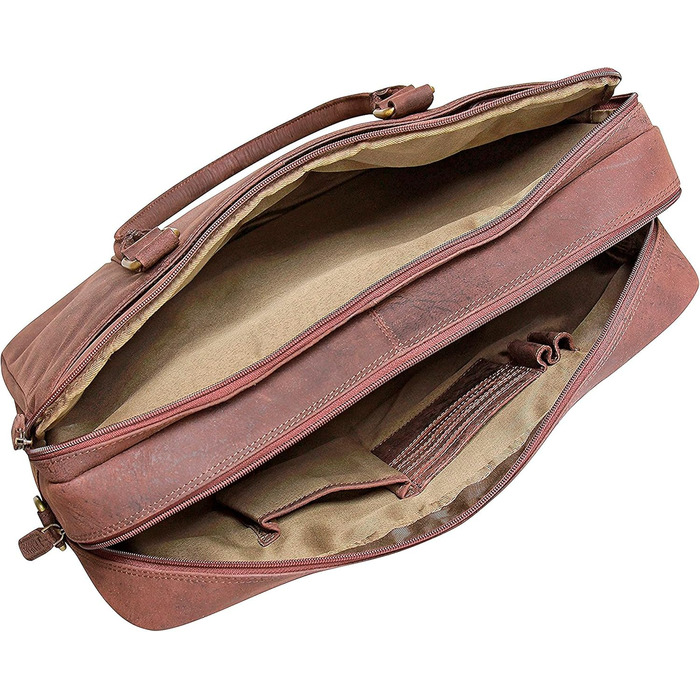 Сумка для ноутбука Leabags Leder Aktentasche (16 дюймів) з натуральної шкіри. Офісна сумка-месенджер через плече для чоловіків та жінок, темно-коричнева