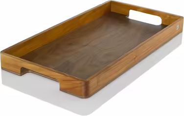 Ad Hoc Serving Tray Serve Smart | large wooden tray | serving tray with handle made of high-quality acacia wood (walnut veneer base) | serving platter 56x30cm | no bamboo