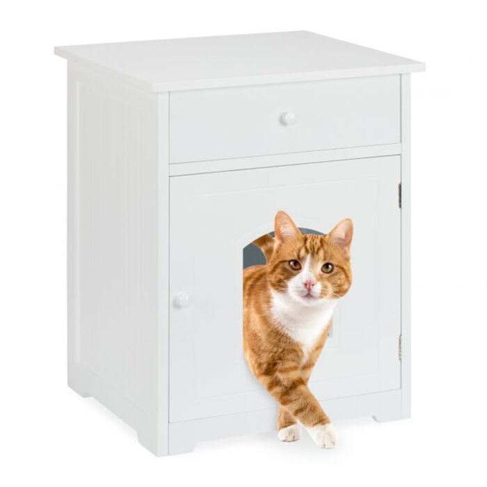 Relaxdays Cat Cabinet with Drawer