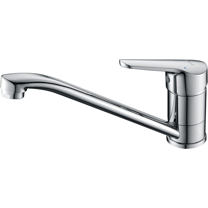 Змішувач для кухні Ibergrif M14450 з поворотним виливом 360°, керамічною картриджі та шлангами 40 см, хром/нержавіюча сталь