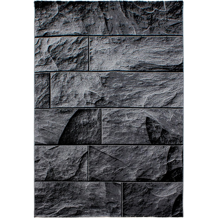 Килим для вітальні HomebyHome 120x170 см, прямокутний, чорно-сірий, короткий ворс, дизайн з дерева. Підходить для спальні, їдальні, кухні. М'який, пухнастий, легко миється.