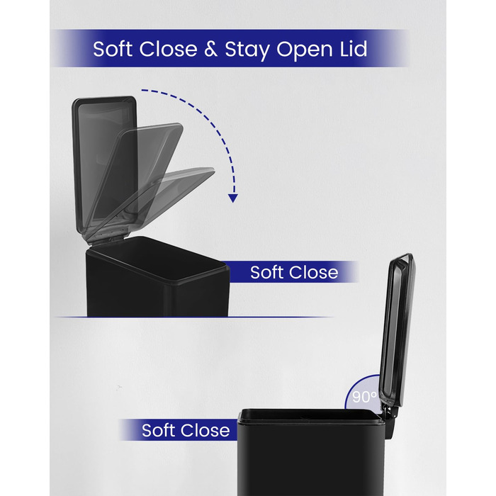 Сміттєвий бак для кухні 30 літрів, вузький, з м'яким закриттям, з педаллю, зелений