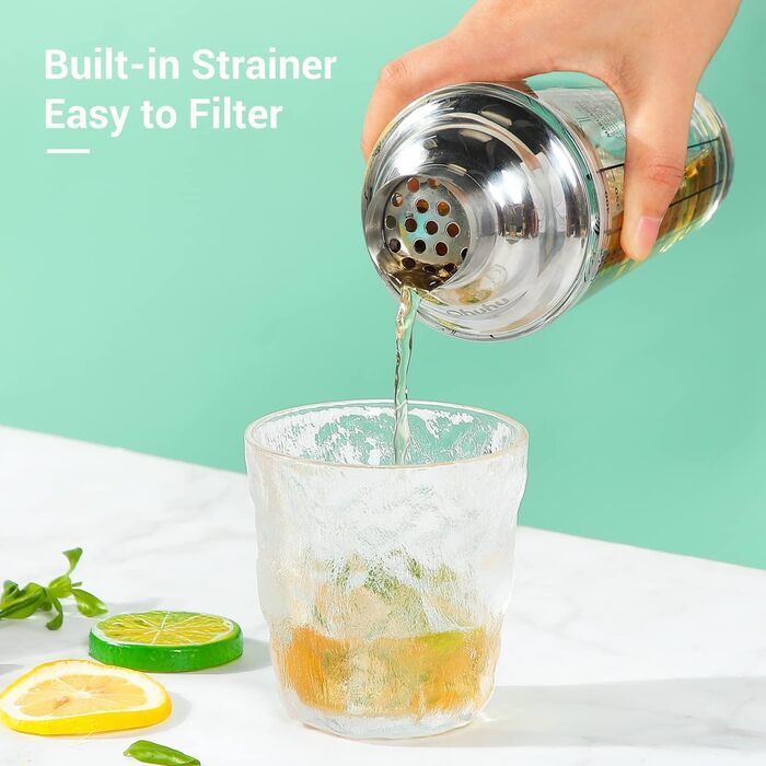 Набір для коктейлів Ohuhu 17 частин, преміум-набір бармена з нержавіючої сталі, аксесуари для приготування коктейлів, подарунок для жінок та чоловіків