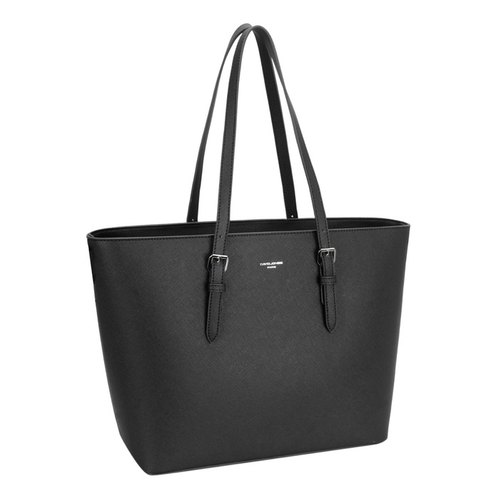 Сумка жіноча David Jones Shopper Tote Bag PU шкіра A4 для ноутбука, роботи, навчання, подорожей - чорна