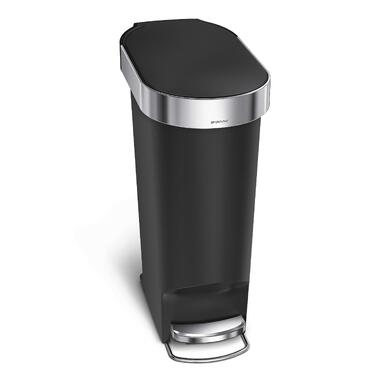 Сміттєвий відер-педаль simplehuman CW1361 вузький, 40 л, для кухні та сортування відходів, чорний