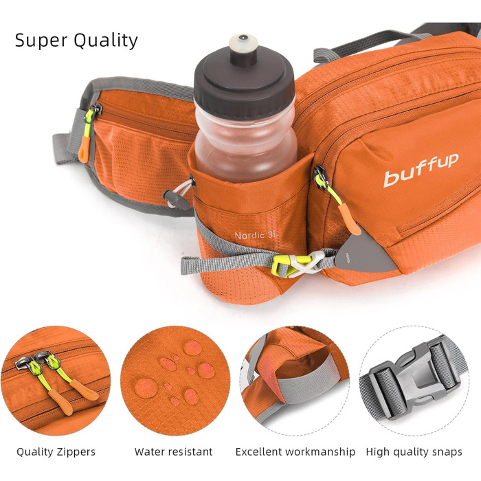 Спортивна бананка/поясна сумка для собак: тренування, велоспорт, біг, піші прогулянки. Великий об'єм, для чоловіків та жінок (Помаранчевий)