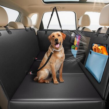 Захист для автосидіння для собак MellowMates: водовідштовхувальний, з жорсткою основою, боковими захистами та оглядовим вікном. Підходить для SUV та мінівенів.