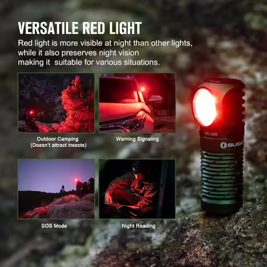 Ліхтарик налобний OLIGHT Perun 2 Mini LED, 1100 люмен, 150 м, USB-зарядка, EDC, червоне світло, 5 режимів, водонепроникний, з налобною стрічкою, для кемпінгу, надзвичайних ситуацій (зелений, нейтрально-білий)