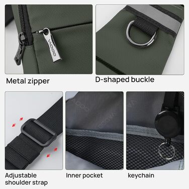 Сумка на груди Broadream: водонепроникна, для чоловіків та жінок, з RFID-блокуванням, для спорту та туризму (A-зелений)