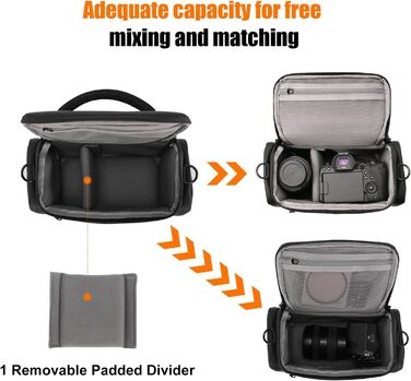 Чохол для камери Cwatcun: сумісний з Canon, Nikon, Sony (LR/DLR), водонепроникний, компактний, чорний (3.0, L)