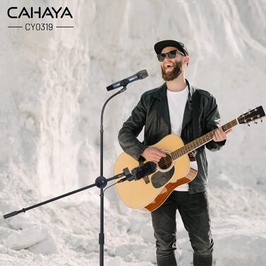 Підставка для мікрофона 2-в-1 з трьома кліпсами для кабелів, для вокалу, сцени, конференцій та презентацій, розширювана, CY0311 (з лебединою шиєю)