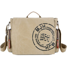 SDINAZ Leinwand Messenger Bag: Сумка-месенджер на плечі для iPad 7.9 дюймів, унісекс, з тканини для яхтингу, для роботи та подорожей, Army Green (Kaki)
