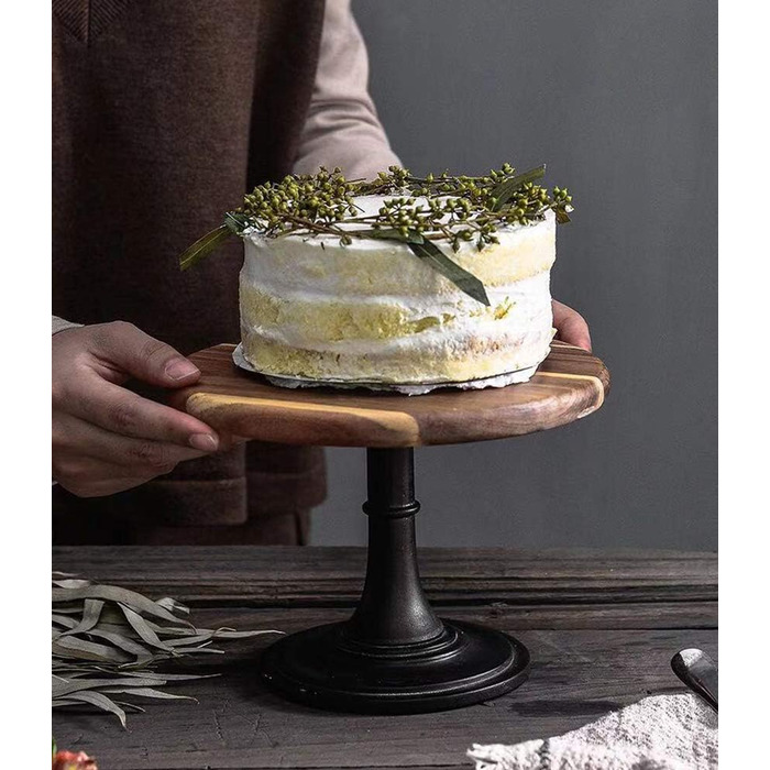 Дзеркальна підставка для тортів NUPTIO, 3 шт: дерев'яна, для весілля, дня народження, дитячого свята, кексів, чаювання. Чорний колір.