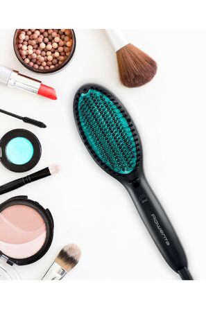 Прямий гребінь Rowenta x Karl Lagerfeld CF582L для всіх типів волосся | Швидке та легке випрямлення | Іонна функція, керамічне покриття | Чорний & Зелений