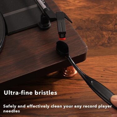 Набір для чищення вінілових платівок Mopiano: повний 4-в-1 очищувач для платівок, з м'якою замшевою щіткою, рідиною для чищення LP, щіткою для картриджів та нейлоновою щіткою