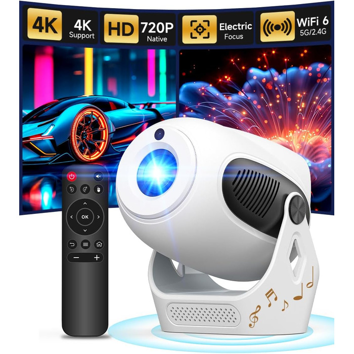 Портативний проєктор Magcubic Mini Beamer 4K з Android 11, Bluetooth 5.0, WiFi Dualband та автоматичною корекцією трапеції