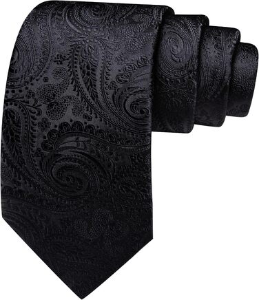 Чоловічий краватковий комплект Barry.Wang: однотонний павільоновий сліп з кишеньковим хустинкою, чорний