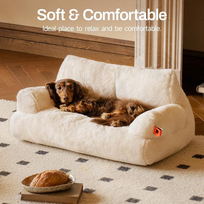 М'яке ліжко для котів та маленьких собак MEWOOFUN, 66x48 см, біле