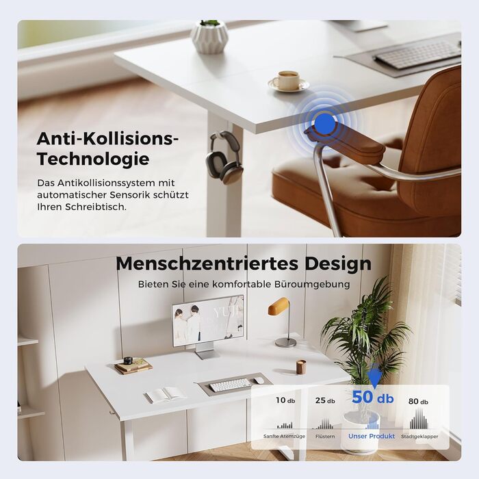 Регульований стіл Agilestic 100x60 см, електричний з пам'яттю, ергономічний, для комп'ютера, білий