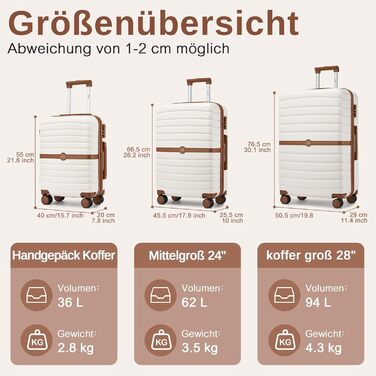 Чемодан KONO: середній, ABS+PC, з коліщатами та кодовим замком (66 см)