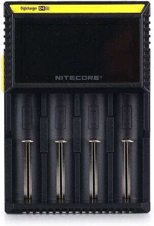 NiteCore D4 EU: Інтелектуальний зарядний пристрій для акумуляторів з LCD-дисплеєм (18650, 18350, 26650, AAA, AA, CR123A)
