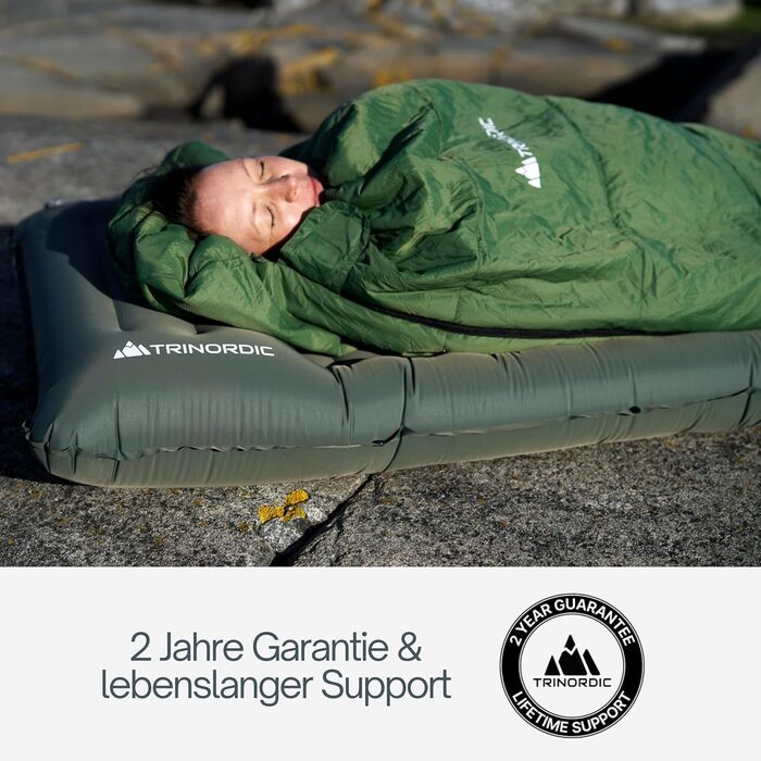 Каремат надувний екстра-товстий 12 см, ширина 70 см з помпою та подушкою для кемпінгу, туризму та велопоходів