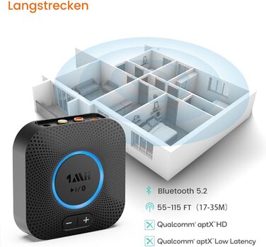 1Mii B06 Plus Bluetooth HiFi приймач: бездротовий аудіоадаптер з aptX HD та aptX-Adaptive, Bluetooth 5.3 для стереосистеми, сумісний зі смартфонами та планшетами