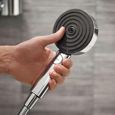 hansgrohe Pulsify Select S Shower Set, water-saving showerhead with hose and holder, adjustable, hand shower with 3 spray patterns (Relaxation), Mattweiß (Chrome, 0.65m Set, 3 spray patterns)