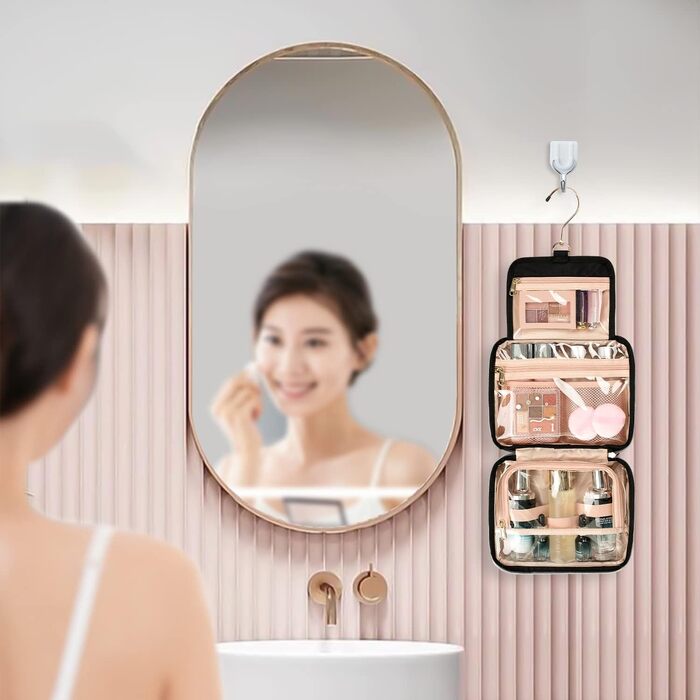 Культурний мішечок для жінок та чоловіків, дорожній аксесуар для косметики та туалетних аксесуарів, чорний