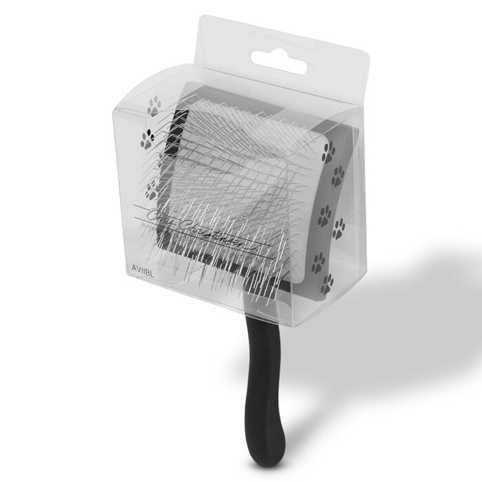 Щітка Chris Christensen Big K Slicker для догляду за шерстю тварин, чорна, велика, для собак та котів