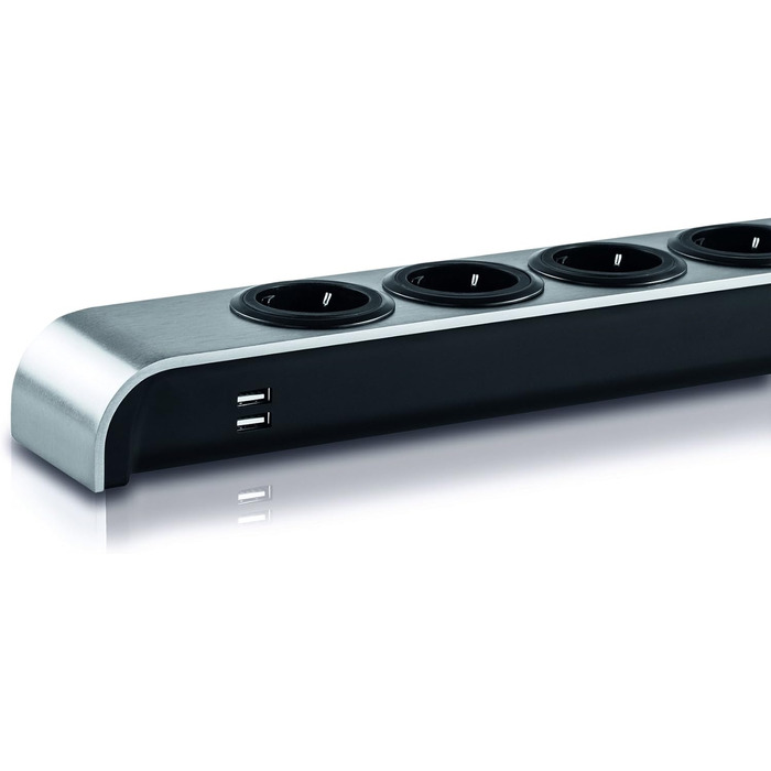 Розподільник розеток Oehlbach Powersocket 505 - преміум якість, 2 USB-порти для планшету та смартфона, компактний дизайн, колір антрацит